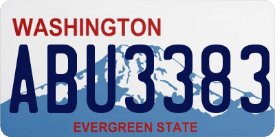 WA license plate ABU3383