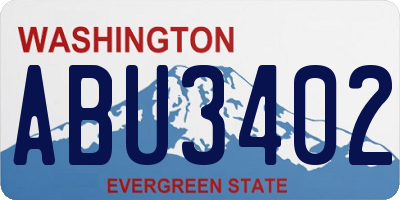 WA license plate ABU3402