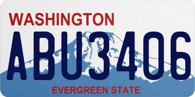 WA license plate ABU3406