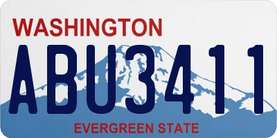 WA license plate ABU3411