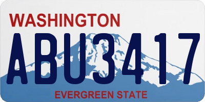 WA license plate ABU3417