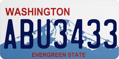 WA license plate ABU3433