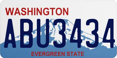 WA license plate ABU3434