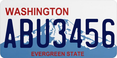 WA license plate ABU3456