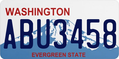 WA license plate ABU3458