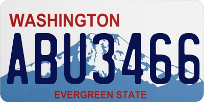 WA license plate ABU3466