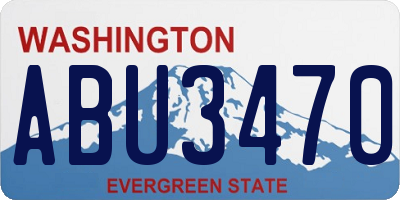 WA license plate ABU3470