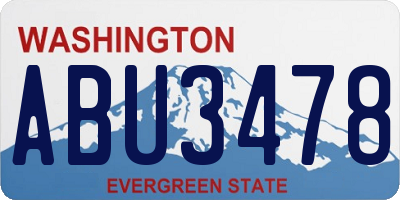 WA license plate ABU3478