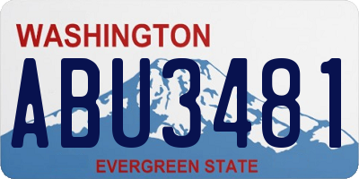 WA license plate ABU3481