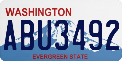 WA license plate ABU3492