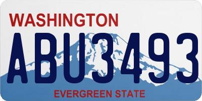 WA license plate ABU3493