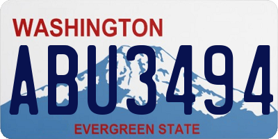 WA license plate ABU3494
