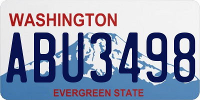 WA license plate ABU3498
