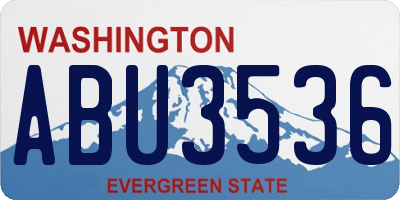 WA license plate ABU3536