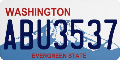 WA license plate ABU3537