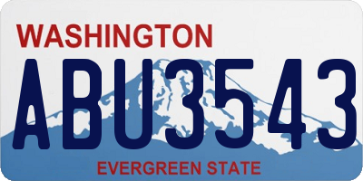 WA license plate ABU3543