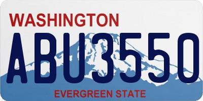 WA license plate ABU3550