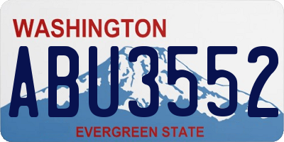 WA license plate ABU3552