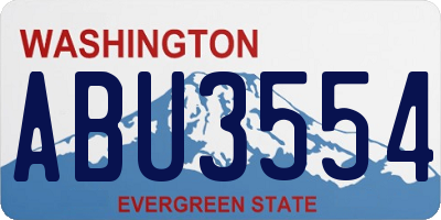 WA license plate ABU3554