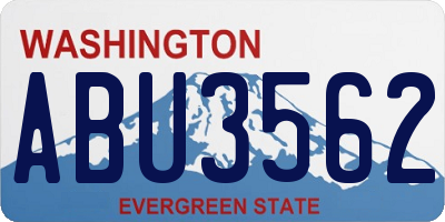 WA license plate ABU3562