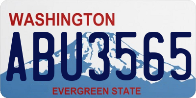 WA license plate ABU3565