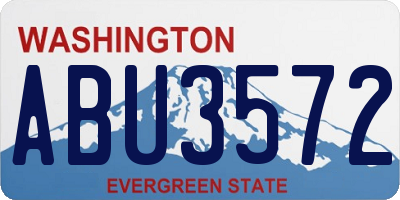 WA license plate ABU3572