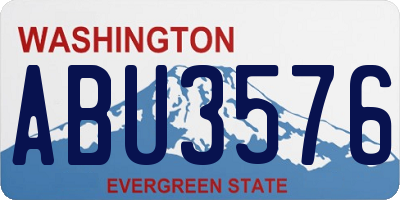 WA license plate ABU3576