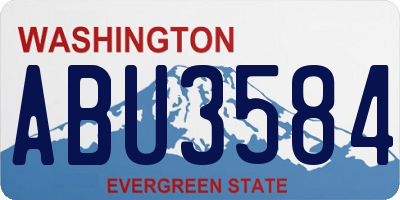 WA license plate ABU3584