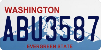 WA license plate ABU3587