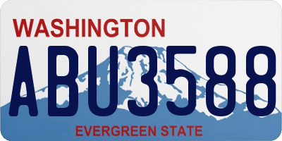 WA license plate ABU3588