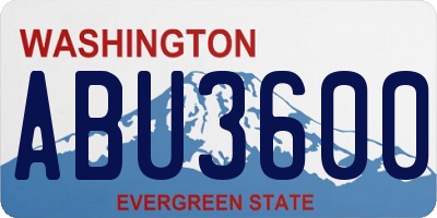WA license plate ABU3600