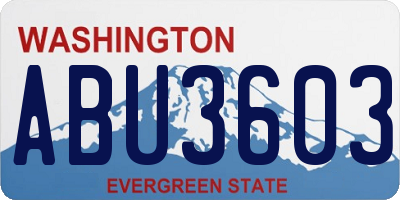 WA license plate ABU3603