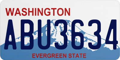 WA license plate ABU3634