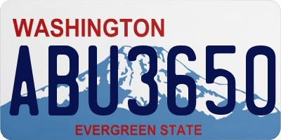WA license plate ABU3650