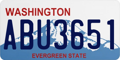 WA license plate ABU3651