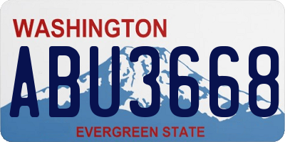 WA license plate ABU3668