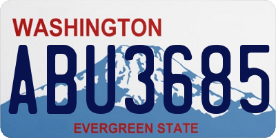 WA license plate ABU3685