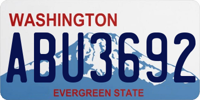 WA license plate ABU3692