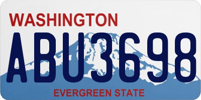 WA license plate ABU3698