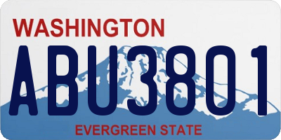 WA license plate ABU3801