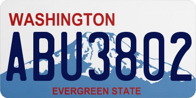 WA license plate ABU3802