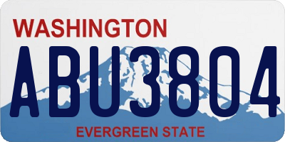 WA license plate ABU3804