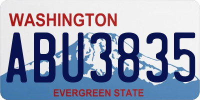 WA license plate ABU3835