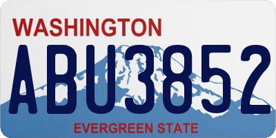 WA license plate ABU3852