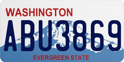 WA license plate ABU3869