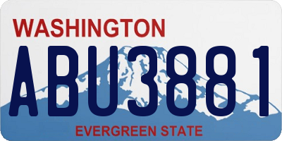 WA license plate ABU3881