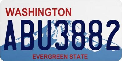 WA license plate ABU3882