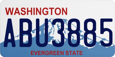 WA license plate ABU3885