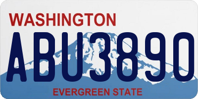 WA license plate ABU3890
