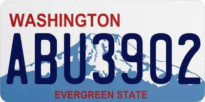 WA license plate ABU3902